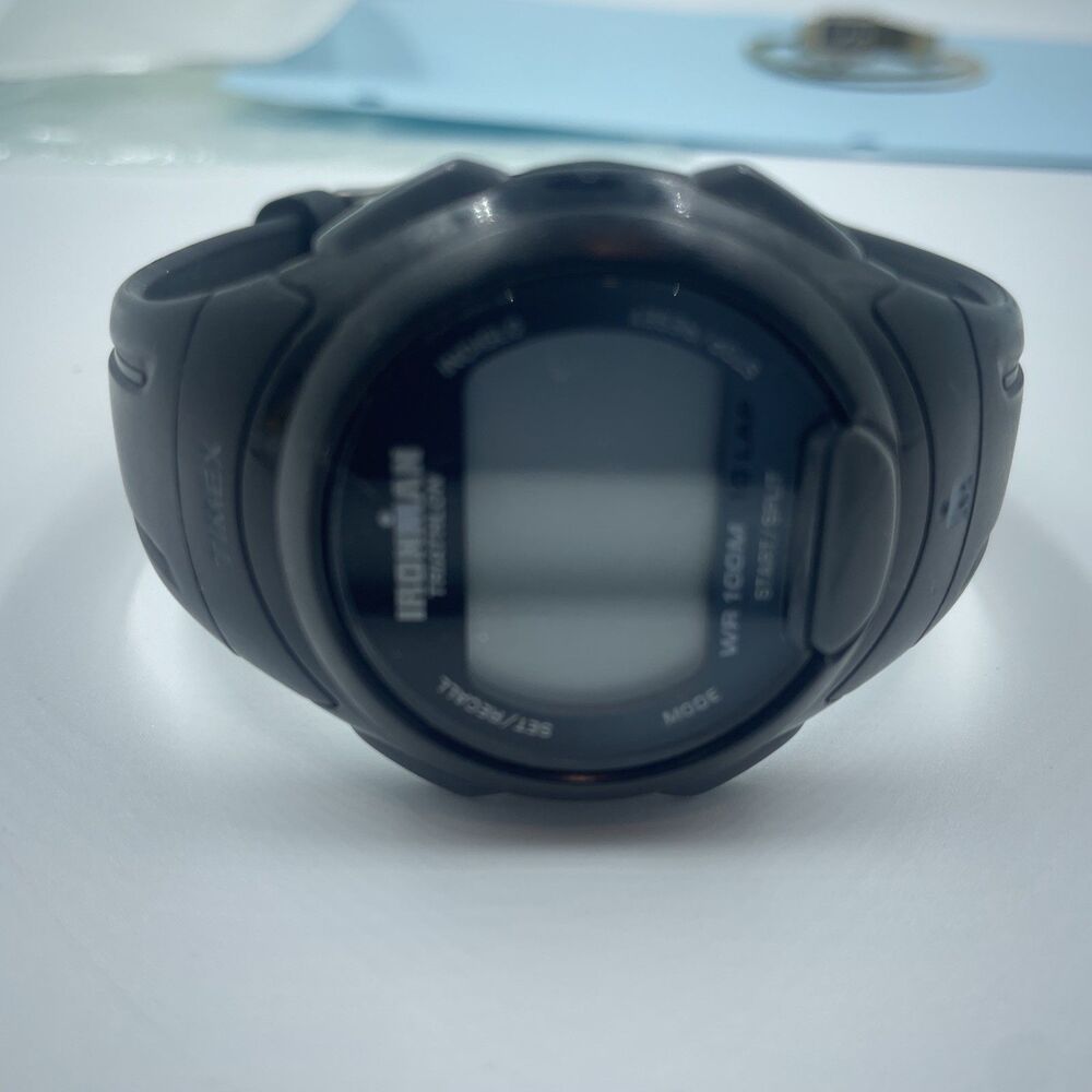 Timex Ironman Triathlon Watch Men Indiglo Grey Blue 10 Lap w Needs Battery
